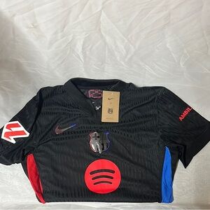 Nike FC Barcelona Size Medium Lamine Yamal #19 Charcoal and Red/Blue Jersey